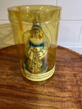 Vintage Christmas House brand blown glass Angel ornament
